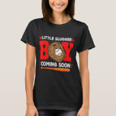 Little Slugger Boy Coming Soon Baby Announcement B T-shirt (Voorkant)