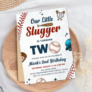 Little Slugger Boys Baseball 2e verjaardag Kaart