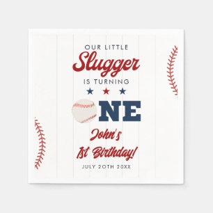 Little Slugger-honkbal 1e verjaardag Servet