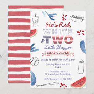 Little Slugger-honkbal 2e verjaardagsuitnodiging Kaart