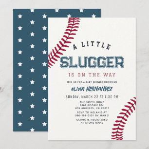 Little Slugger Honkbal Jongen Baby Borrel Kaart