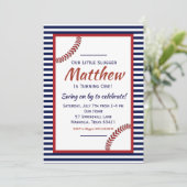 Little Slugger Honkbal Verjaardag Uitnodiging (Staand voorkant)