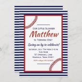 Little Slugger Honkbal Verjaardag Uitnodiging (Voorkant / Achterkant)