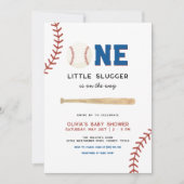 Little Slugger On The Way Honkbal Baby shower Kaart (Voorkant)