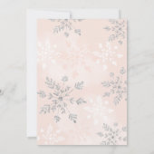 Little snewflake Silver Roze script baby shower Kaart (Achterkant)