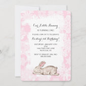 Little Snow Bunny Winter Verjaardagsfeestje Uitnod Kaart (Voorkant)