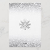 Little Snow Flake Blue Silver Glittery Baby Shower Kaart (Achterkant)
