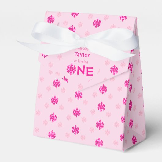 Little Snowflake 1st Birthday Bedankdoosjes (Voorkant Zijde)
