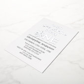 Little Snowflake 1st Birthday Folie Uitnodiging (Gedraaid)