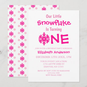 Little Snowflake 1st Birthday Kaart