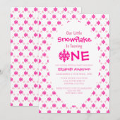 Little Snowflake 1st Birthday Kaart (Voorkant / Achterkant)