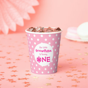 Little Snowflake 1st Birthday Papieren Bekers
