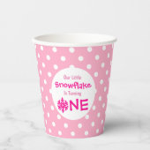 Little Snowflake 1st Birthday Papieren Bekers (Voorkant)