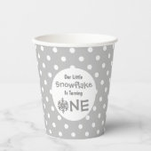 Little Snowflake 1st Birthday Papieren Bekers (Voorkant)
