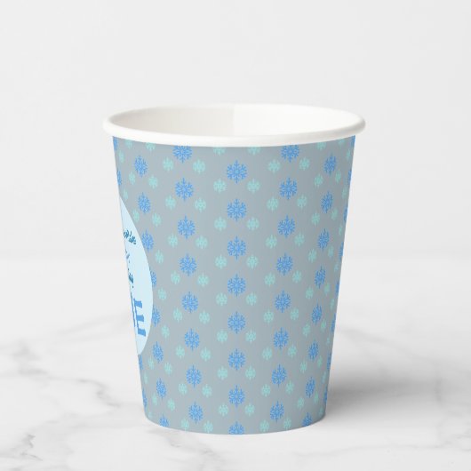 Little Snowflake 1st Birthday Papieren Bekers (Links)