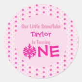 Little Snowflake 1st Birthday Ronde Sticker (Voorkant)