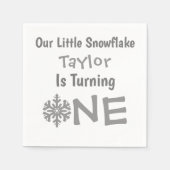 Little Snowflake 1st Birthday Servet (Voorkant)