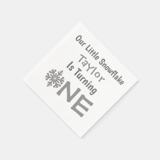 Little Snowflake 1st Birthday Servet (Hoek)