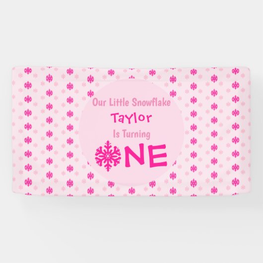 Little Snowflake 1st Birthday Spandoek (Horizontaal)