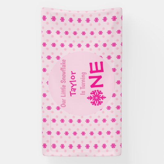 Little Snowflake 1st Birthday Spandoek (Verticaal)