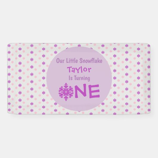 Little Snowflake 1st Birthday Spandoek (Horizontaal)