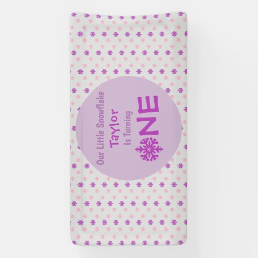 Little Snowflake 1st Birthday Spandoek (Verticaal)