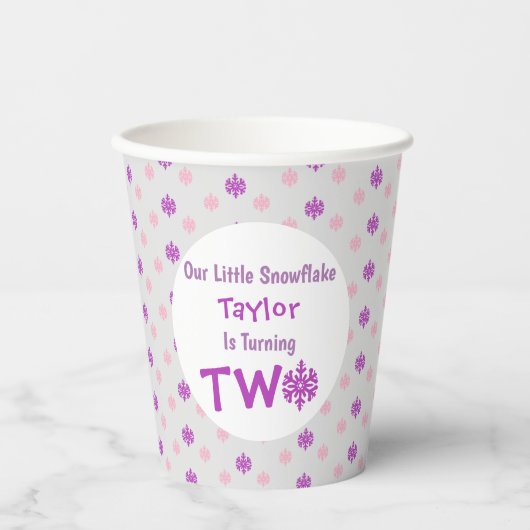 Little Snowflake 2e verjaardag Papieren Bekers (Voorkant)