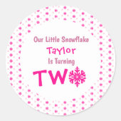 Little Snowflake 2e verjaardag Ronde Sticker (Voorkant)