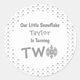 Little Snowflake 2e verjaardag Ronde Sticker