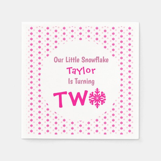 Little Snowflake 2e verjaardag Servet (Voorkant)