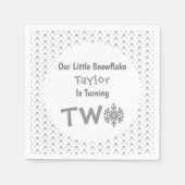 Little Snowflake 2e verjaardag Servet (Voorkant)