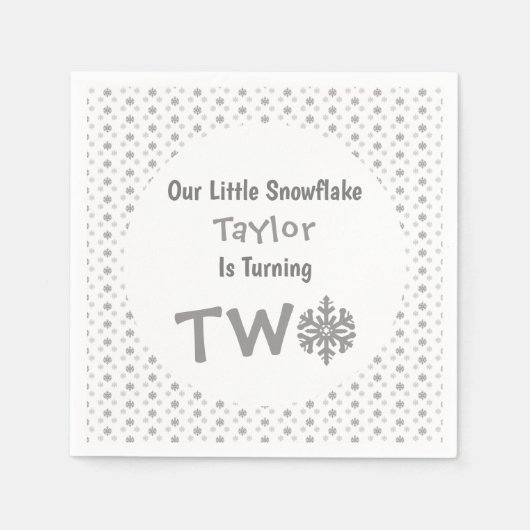 Little Snowflake 2e verjaardag Servet (Voorkant)