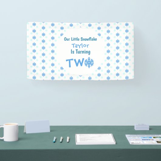 Little Snowflake 2e verjaardag Spandoek (Beurs)