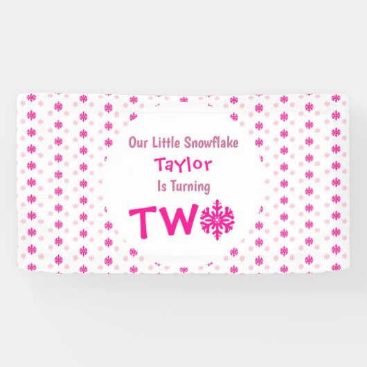Little Snowflake 2e verjaardag Spandoek (Horizontaal)