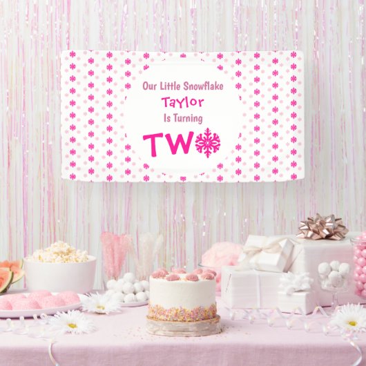 Little Snowflake 2e verjaardag Spandoek (Feest)