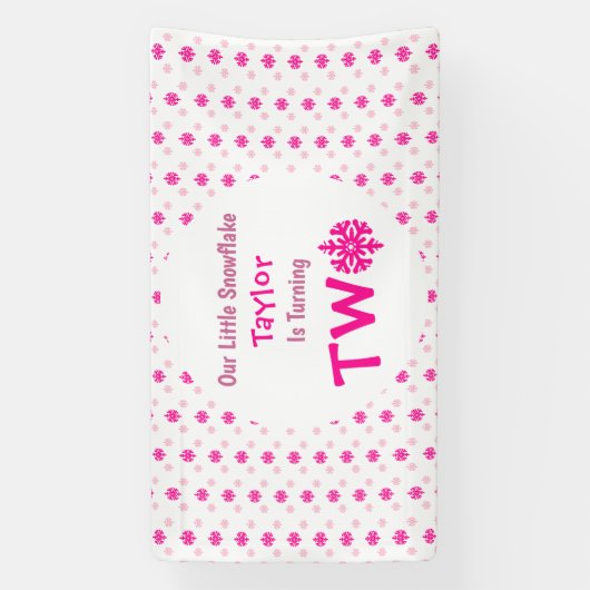 Little Snowflake 2e verjaardag Spandoek (Verticaal)