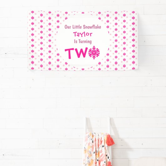Little Snowflake 2e verjaardag Spandoek (Insitu)