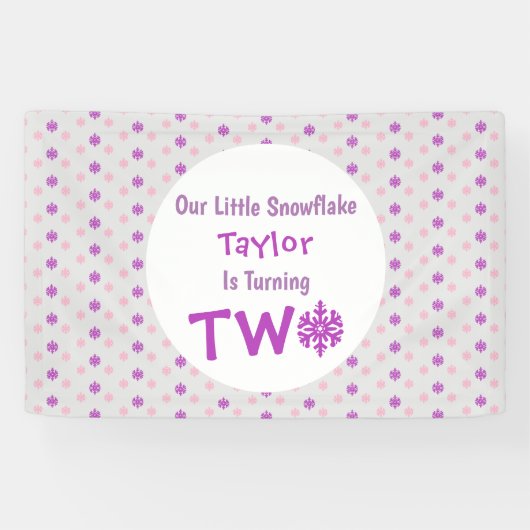 Little Snowflake 2e verjaardag Spandoek (Horizontaal)