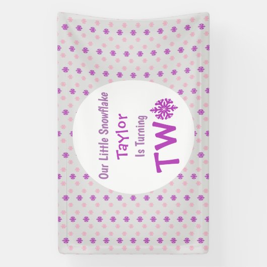 Little Snowflake 2e verjaardag Spandoek (Verticaal)