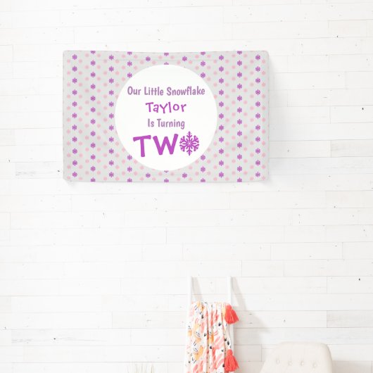 Little Snowflake 2e verjaardag Spandoek (Insitu)