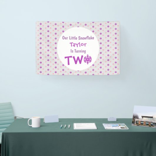 Little Snowflake 2e verjaardag Spandoek (Beurs)