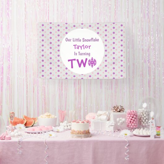 Little Snowflake 2e verjaardag Spandoek (Feest)