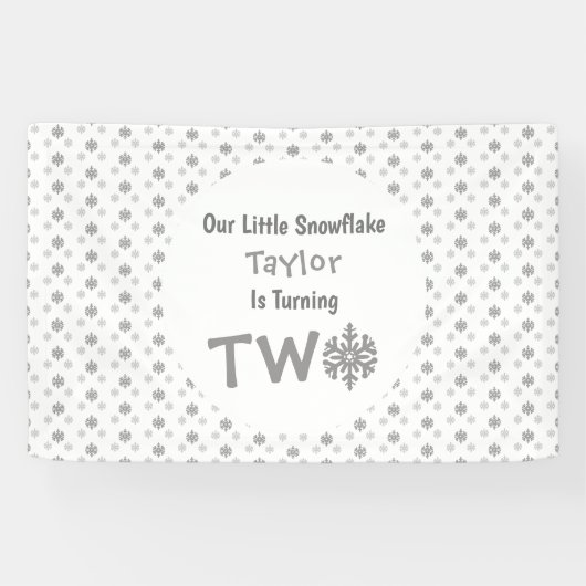 Little Snowflake 2e verjaardag Spandoek (Horizontaal)