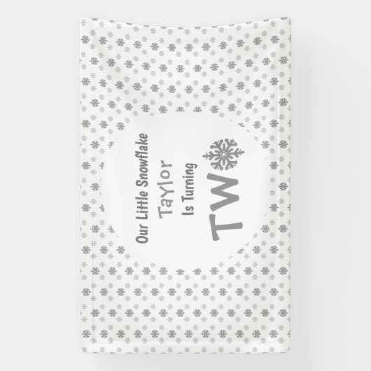 Little Snowflake 2e verjaardag Spandoek (Verticaal)