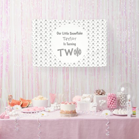 Little Snowflake 2e verjaardag Spandoek (Feest)
