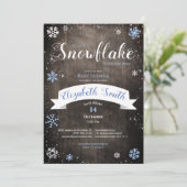 Little snowflake baby boy babyshower kaart (Staand voorkant)