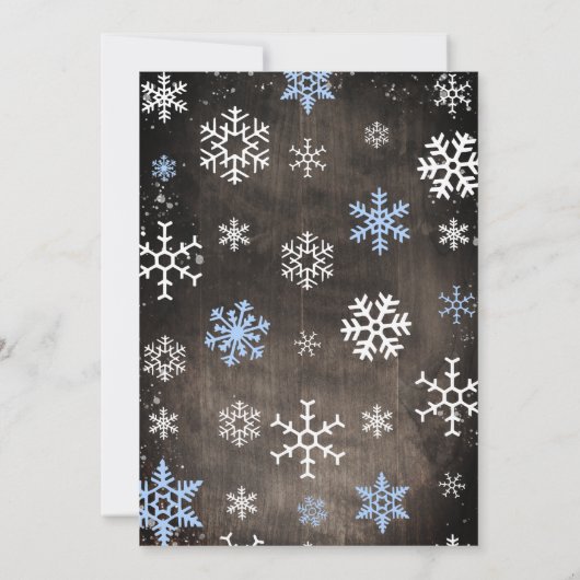 Little snowflake baby boy babyshower kaart (Achterkant)