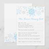 Little Snowflake Baby Boy Shower Kaart (Voorkant / Achterkant)