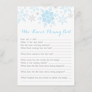 Little Snowflake Baby Boy Shower Kaart