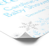 Little Snowflake Baby Boy Shower Welkomstbord Poster (Hoek)
